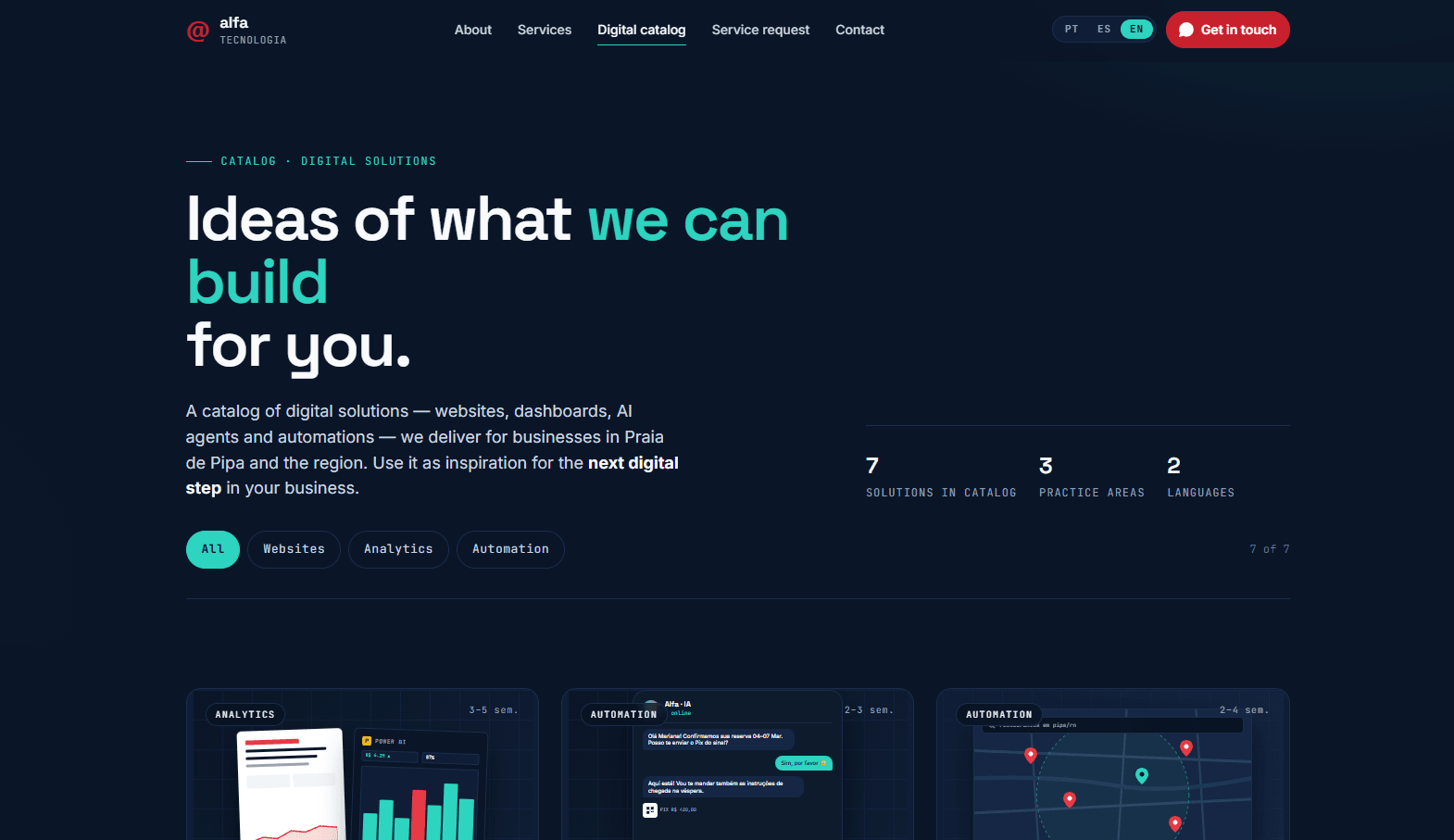 Alfa Tecnologia — website screenshot